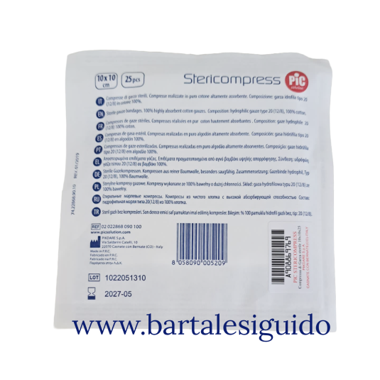 GARZA STERILE 10X10 RICAMBIO PER VALIGETTA PRONTO SOCCORSO