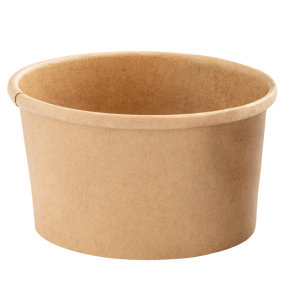 BARATTOLO IN CARTONCINO AVANA PER ALIMENTI CON COPERCHIO TRASPARENTE ML 250 - PZ. 50 - SOLUZIONE DI QUALITA' PER HORECA BAR STREET FOOD