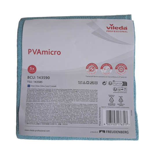 PANNO MULTIUSO PVA VILEDA LINEA ECOLOGICA BLU - 5 PZ PANNO MULTIUSO PVA VILEDA LINEA ECOLOGICA BLU - 5 PZ