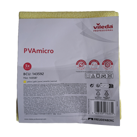 PANNO MULTIUSO PVA VILEDA LINEA ECOLOGICA  GIALLO - 5 PZ