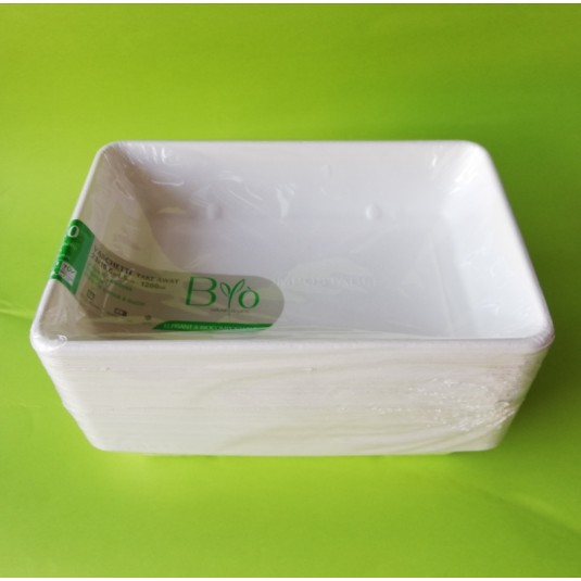 VASCHETTE  CONTENITORE RETTANGOLARE  IN POLPA DI CELLULOSA ML 1200 PZ.40