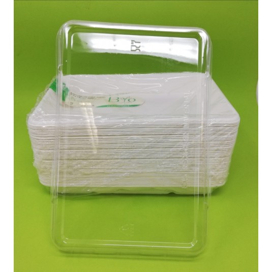 COPERCHI IN  RPET PLASTICA SECONDA VITA PER VASCHETTE RETTANGOLARE BYO