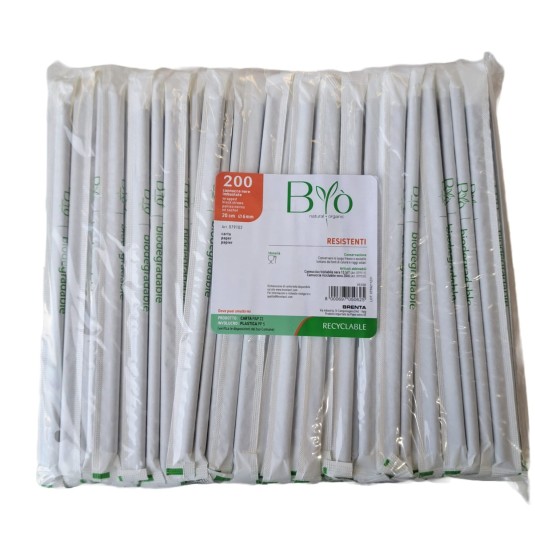 CANNUCCE IN CARTA IMBUSTATE SINGOLARMENTE LUNGHE CM 20 PZ.200