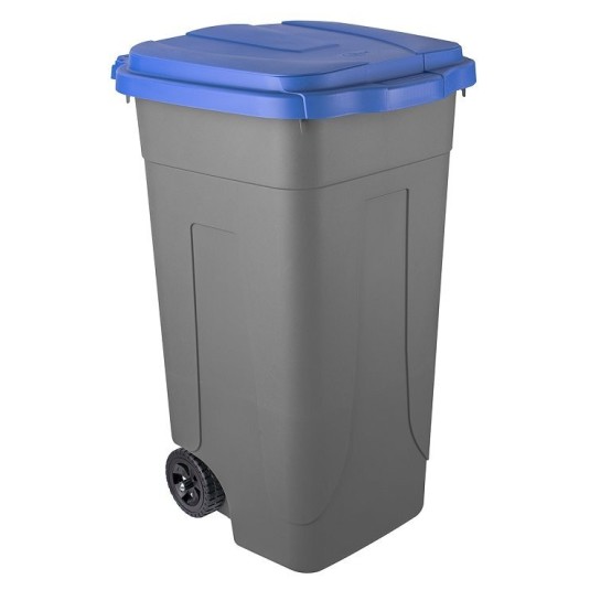 BIDONE  RACCOLTA DIFFERENZIATA CON RUOTE E COPERCHIO - CAPACITA' LT 80