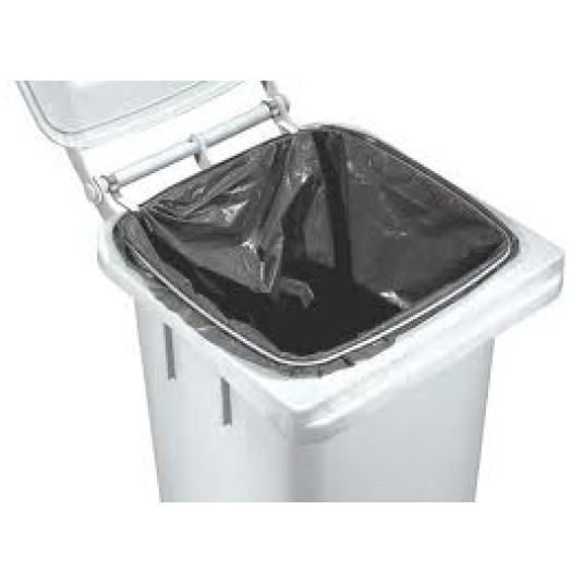 BIDONE INDUSTRIALE 120 LITRI - CERTIFICATO UNI EN 840 - COMPLETO DI PEDALE ED ANELLO FERMASACCO