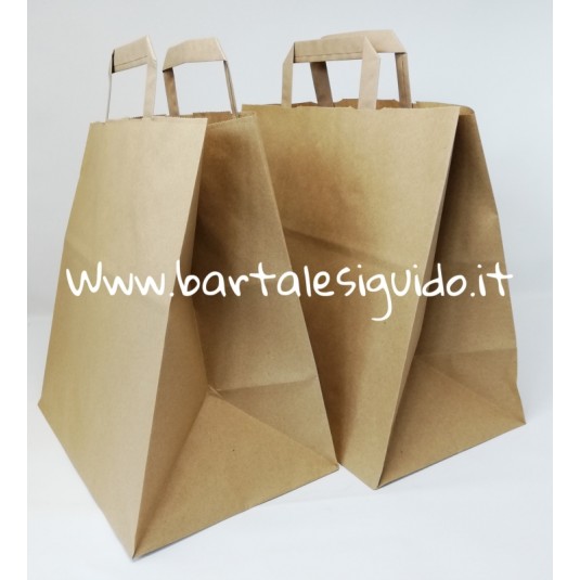 100 SHOPPER IN CARTA AVANA FONDO LARGO MEDIE 32 +21 X H 27