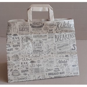 100 SHOPPER ASPORTO IN CARTA  DECORATA SMALL 27 +16X H 29