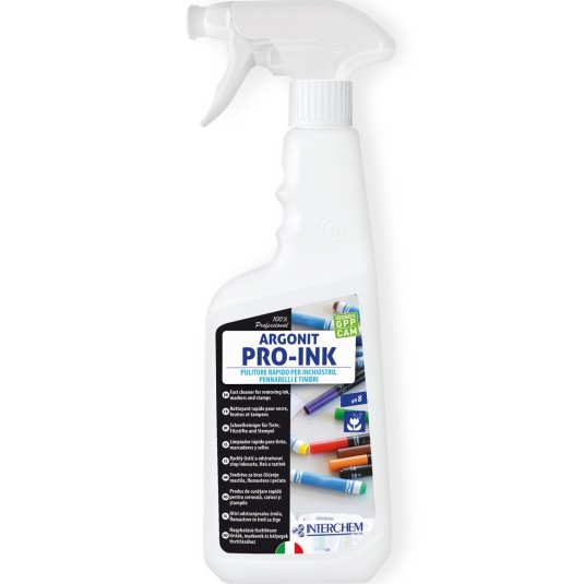DETERGENTE SPECIFICO PER LA RIMOZIONE DI INCHIOSTRO , TIMBRI E MACCHIE OSTINATE ARGONIT PRO INK ML 750