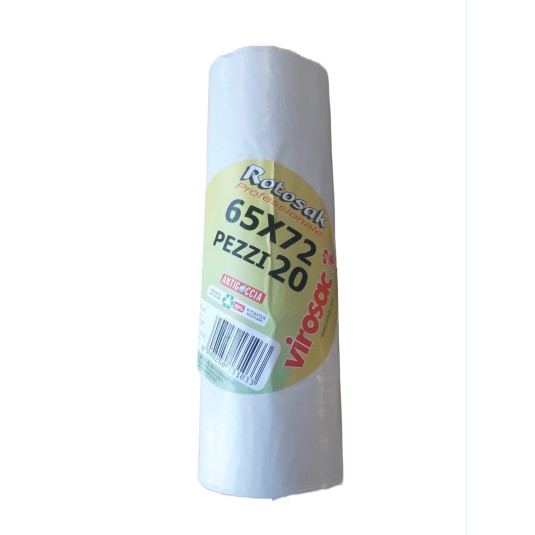 SACCHI RIFIUTI SPESSI A ROTOLO 75X62 COLORE BIANCO  - ROTOLO PZ.20