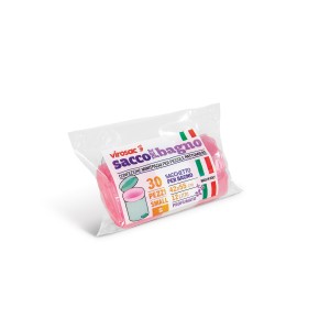 SACCHI NETTEZZA ROSA SACCOPRATICO CON MANIGLIE 42 X 55   - ROTOLINO DA 30 PZ