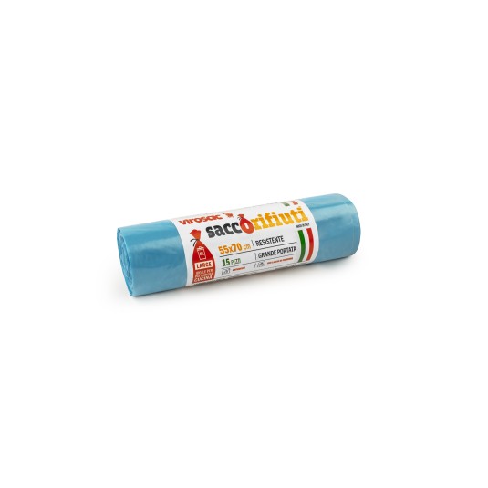 SACCHI NETTEZZA AZZURRI  CON LACCI  55 X 70   360  PZ