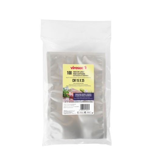 BUSTE SOTTOVUOTO E COTTURA  LISCE PER ALIMENTI 100 PZ 15X25