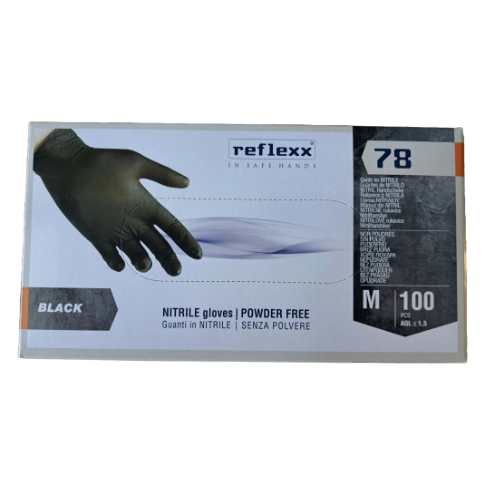 GUANTI MONOUSO NITRILE NERO 100 PZ - MEDIA GUANTI MONOUSO NITRILE NERO 100 PZ - MEDIA