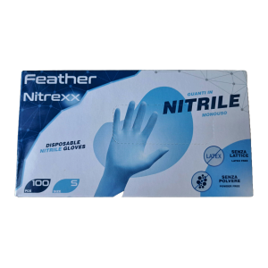 GUANTI MONOUSO NITRILE AZZURRO LEGGERI - SMALL