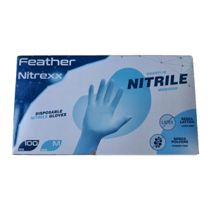 GUANTI MONOUSO NITRILE AZZURRO LEGGERI - MEDIA