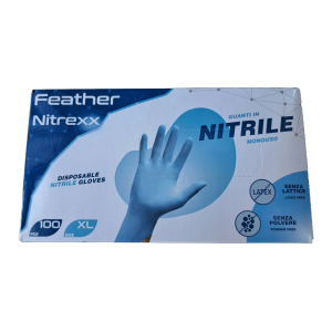 GUANTI MONOUSO NITRILE AZZURRO LEGGERI - EXTRA LARGE