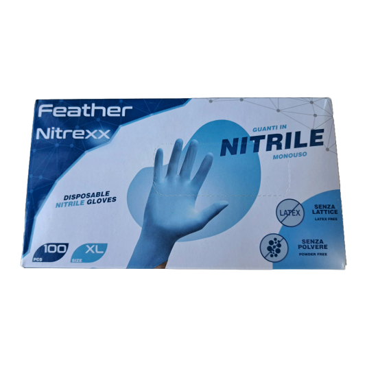 GUANTI MONOUSO NITRILE AZZURRO LEGGERI - EXTRA LARGE GUANTI MONOUSO NITRILE AZZURRO LEGGERI - EXTRA LARGE