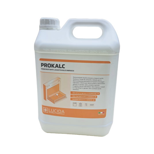 DISINCROSTANTE LIQUIDO MACCHINE LAVASTOVIGLIE ED ATTREZZATURE IN ACCIAIO PROKALC LT.5
