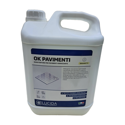 DETERGENTE PAVIMENTI MANUTENZIONE QUOTIDIANA OK PAVIMETI BERGAMOTTO E GELSOMINO 5 LT