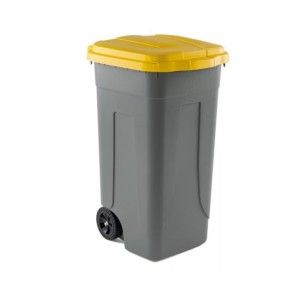 BIDONE  RACCOLTA DIFFERENZIATA CON RUOTE E COPERCHIO - CAPACITA' LT 100