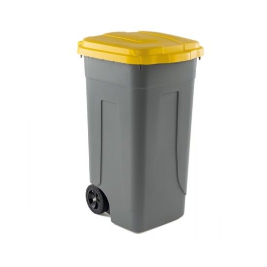BIDONE  RACCOLTA DIFFERENZIATA CON RUOTE E COPERCHIO - CAPACITA' LT 100