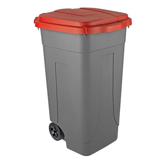 BIDONE  RACCOLTA DIFFERENZIATA CON RUOTE E COPERCHIO - CAPACITA' LT 80