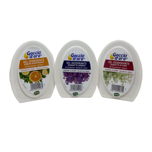 GEL ASSORBIODORI  PER PICCOLI AMBIENTI - GOCCIA D'ORO 150 GR x 3