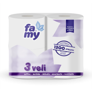 CARTA IGIENICA ROTOLINO 3 VELI 60 ROTOLI 1200 STRAPPI