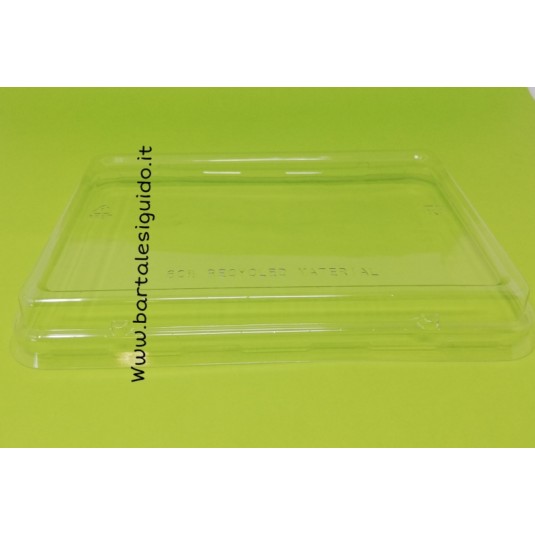 COPERCHI IN  RPET PLASTICA SECONDA VITA PER VASCHETTE RETTANGOLARE BYO