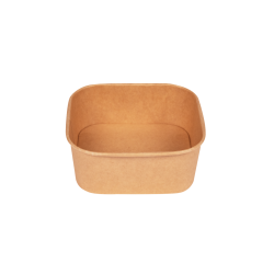 CONTENITORE ASPORTO PER ALIMENTI 600 ML  IN CARTONCINO  + PE  QUADRATO CON COPERCHIO TRASPARENTE - 50 PZ. PERFETTO PER L'ASPORTO . IDEALE PER IL PIC NIC DEI  CLIENTI .