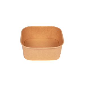 CONTENITORE ASPORTO PER ALIMENTI 600 ML  IN CARTONCINO  + PE  QUADRATO CON COPERCHIO TRASPARENTE - 50 PZ. PERFETTO PER L'ASPORTO . IDEALE PER IL PIC NIC DEI  CLIENTI .