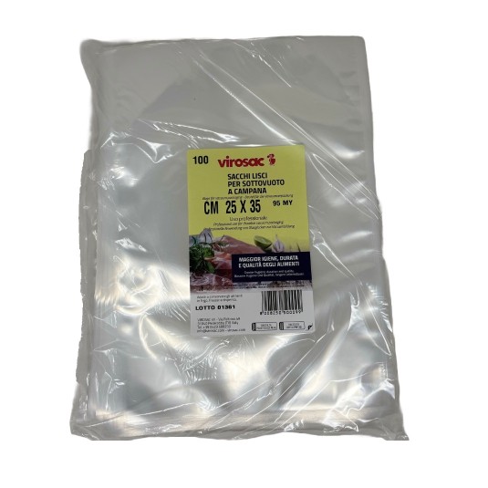 BUSTE PER SOTTOVUOTO LISCE PER ALIMENTI 25X35 CM PZ.100  