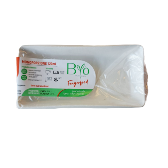 FINGERFOOD IN POLPA DI CELLULOSA  MINIVASSOIO  ML 120  PZ.25 PFOS E PFOA FREE