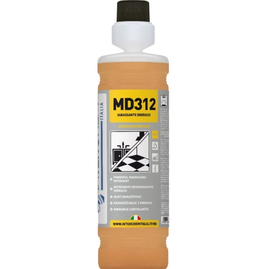 DETERGENTE SGRASSANTE SUPERCONCENTRATO  IN FLACONE GIUSTADOSE PER TUTTE LE SUPERFICI LAVABILI MD 312 LT.1