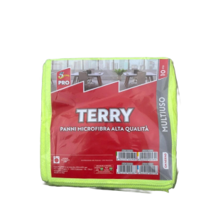 PANNO MICROFIBRA TERRY 40X40 10 PZ - COLORE GIALLO 