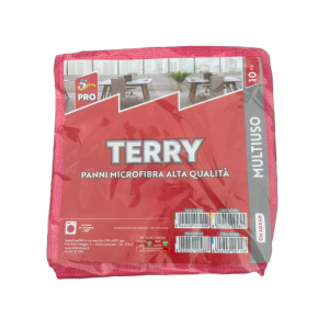 PANNO MICROFIBRA TERRY 40X40 10 PZ - COLORE ROSSO